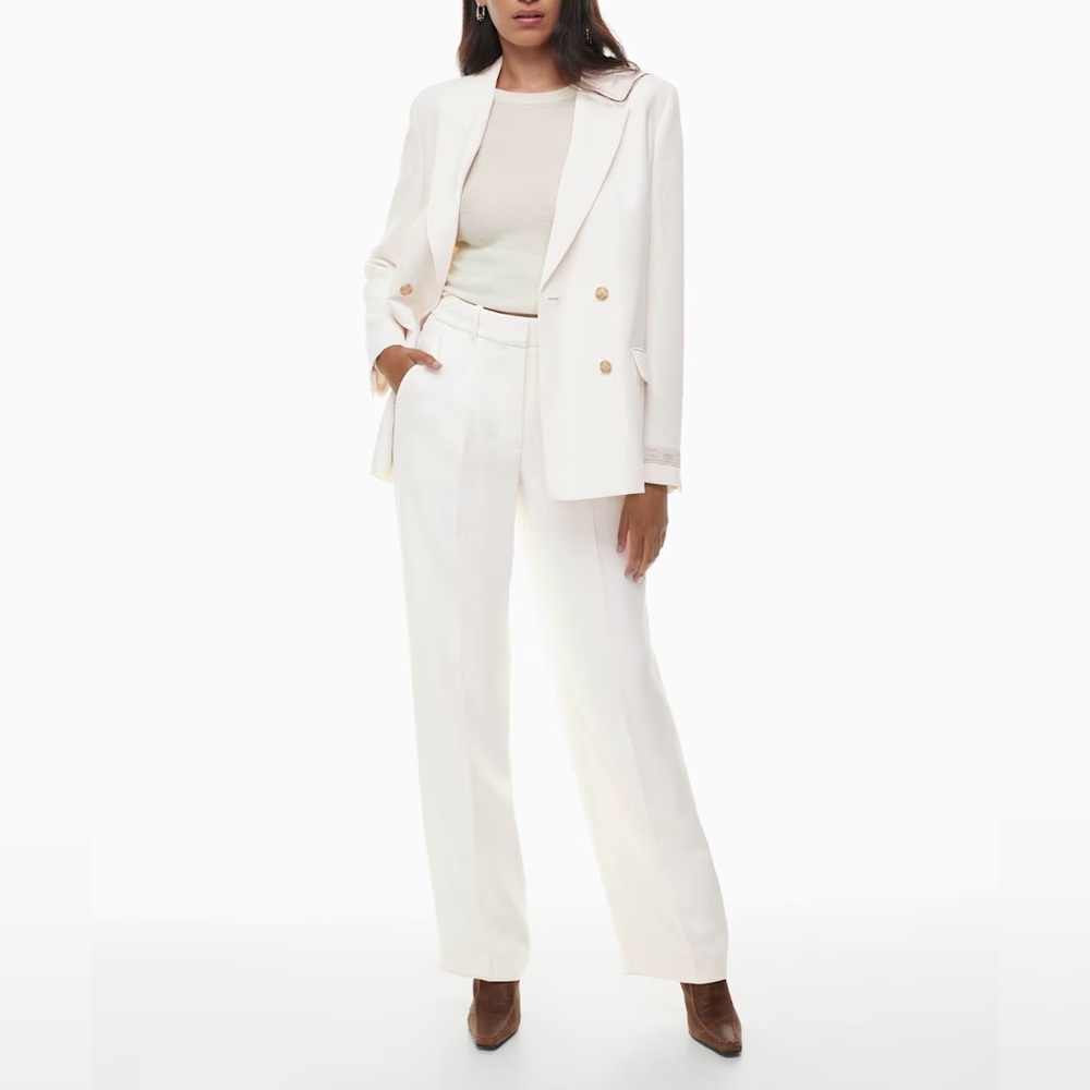 Aritzia Destiny Light Birch Elegant Double-Breasted Formal Wedding Blazer Sz 6